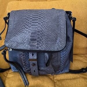 Botkier genuine 100% snakeskin leather backpack blue